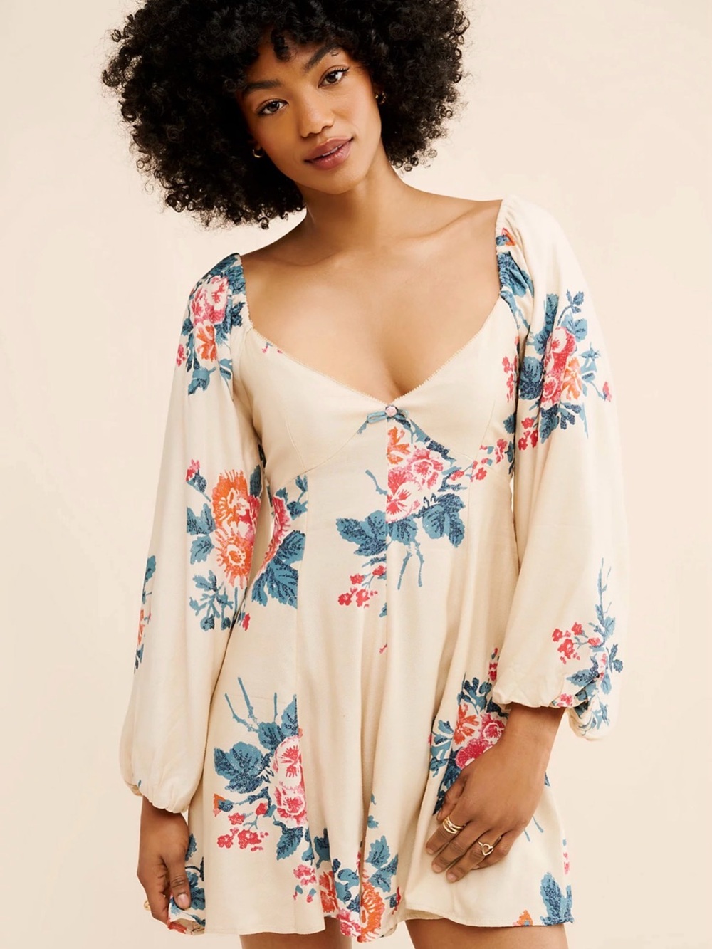 Free people Francesca Floral-Print Mini Dress